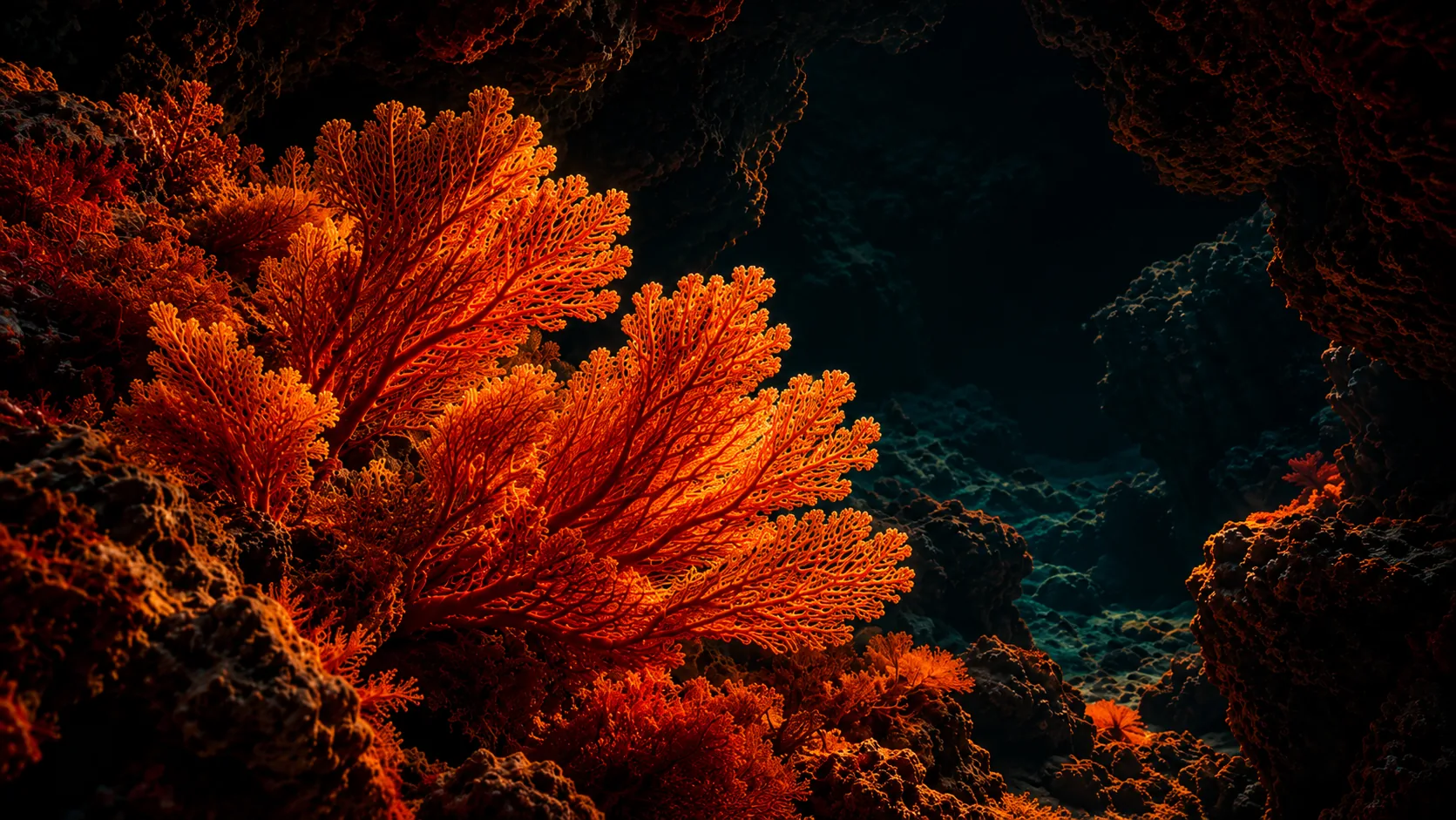 Coral wall at D'Cave